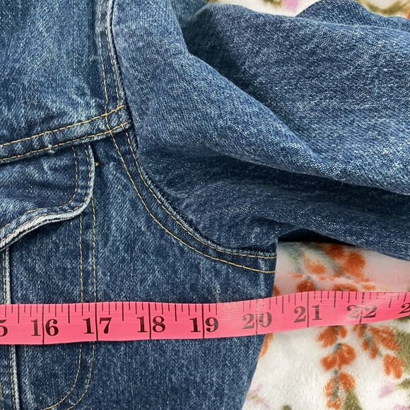 Vintage Riders Lee Jean Jacket Distressed Denim Cropped Trucker - Picture 5 of 8